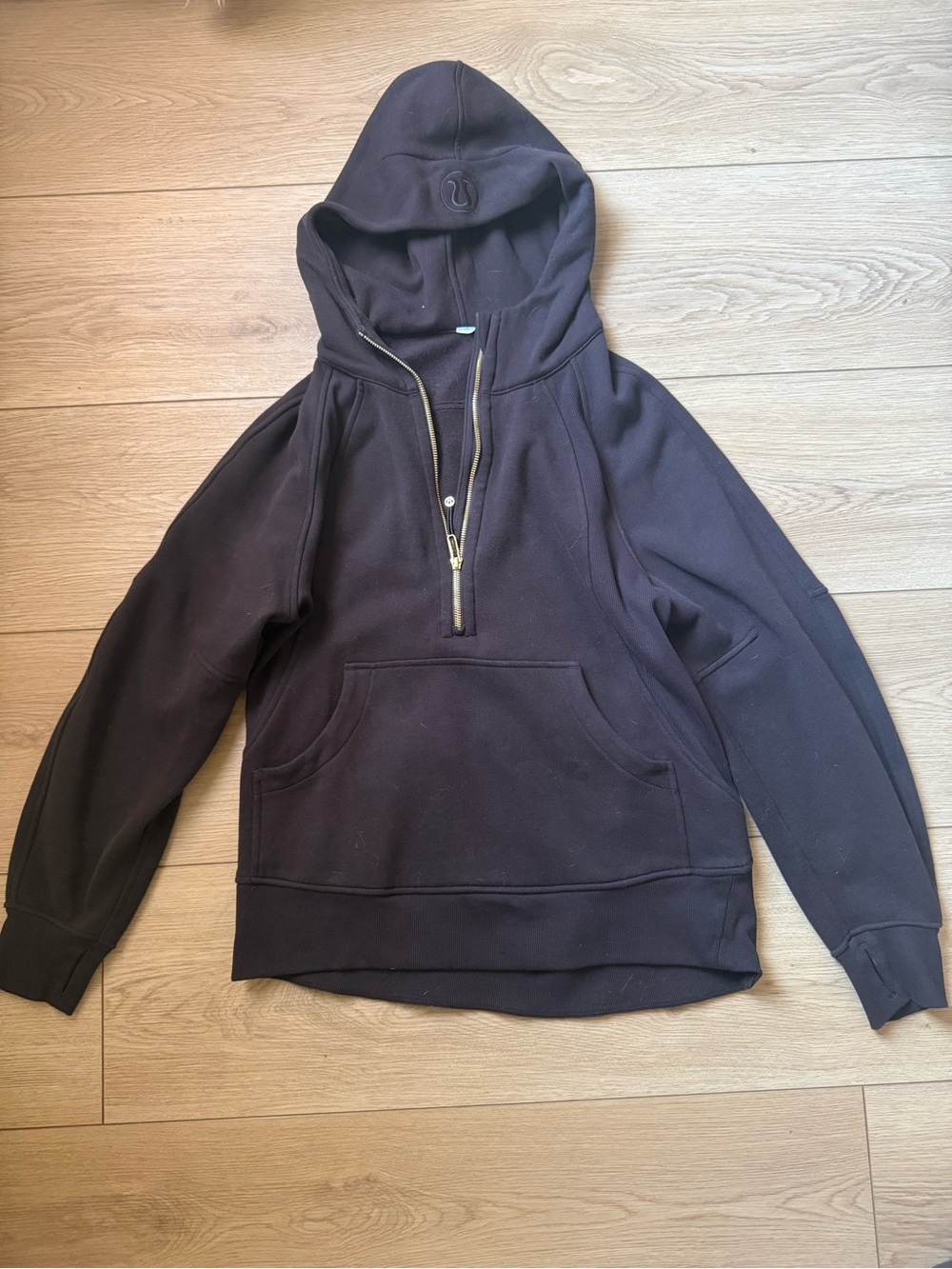 lululemon athletica Women's Black Half-Zip Hoodie
